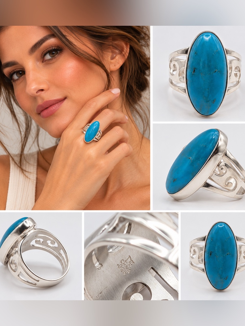 Mine Finds by Jay King Turquoise 925 Sterling Silver Ring Size 8.5